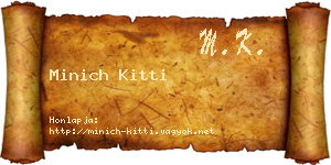 Minich Kitti névjegykártya